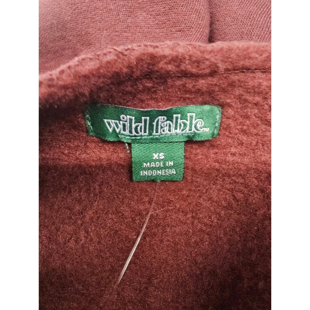 Wild Fable Womens Royal Burgundy Off the Shoulder Fleece Sweatshirt XS 331113866 - Picture 3 of 8